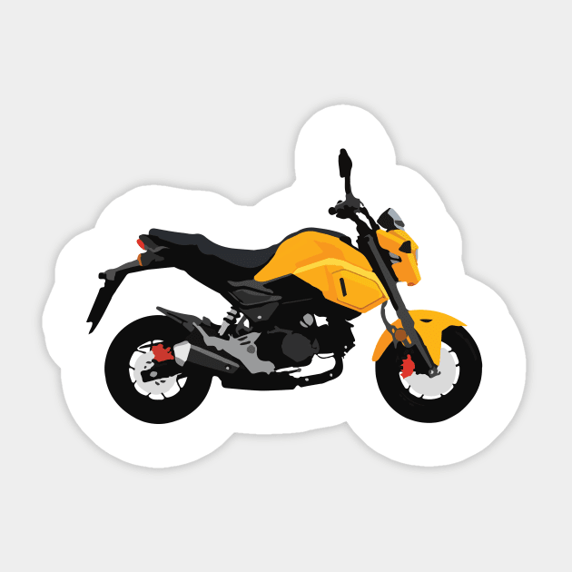 Motorcycle Honda Grom Orange 2020 Sticker by WiredDesigns
